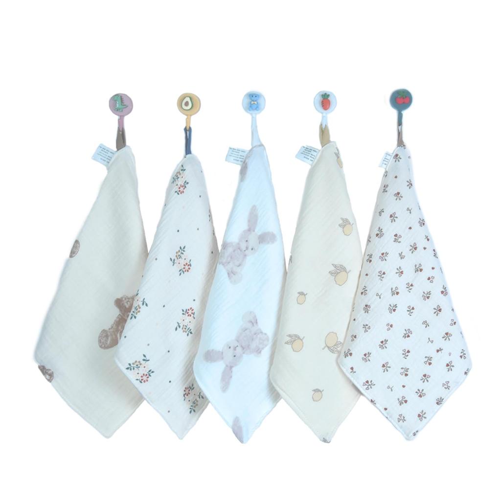 HAYAHARU Gauze Baby Gauze Gauze Soft Baby Bath Bath Baby Shower Stylish Gifts 5 Handkerchiefs, Towels, 6-Layer Bibs, 100% Cotton, Towels, Gauze,