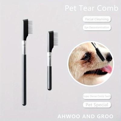 Pente Facial de Limpeza para Animais de Estimação Remove Manchas Lacrimais Pente para Remelas Tesoura para Reparo de Pelos de Cão Pente para Pelos de Gato Suprimentos de Limpeza para Animais de Estimação Acessórios