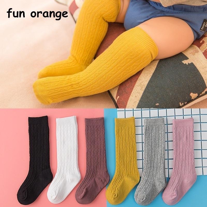Kids Baby Girls Boys Toddler Cotton Knee Warm High Socks Solid Long ing