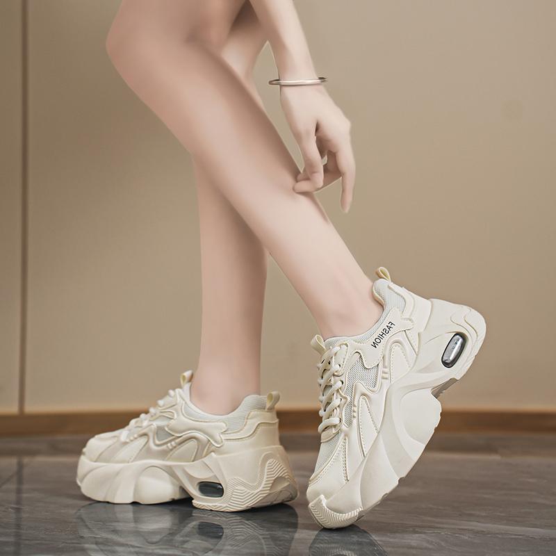 Damen Freizeitschuhe Mode Atmungsaktive Walking Mesh Flache Schuhe Sneaker Damen Gym Vulkanisierte Schuhe Weiß Damen Schuhwerk