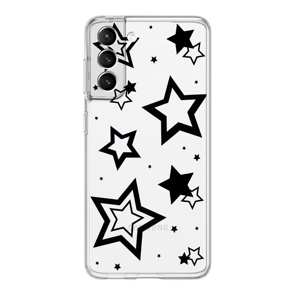 Phone Case For Samsung Galaxy S24 Ultra S23 FE S22 S20 S21 5G S10 S9 Plus S10E S8 Soft Silicone Clear Style Stars Pattern Cover