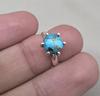 Blue Copper Turquoise Ring: 925 Sterling Silver Ring, Handmade Boho Jewelry