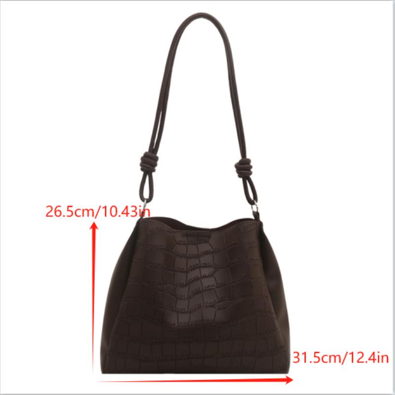Retro Trendy Pu Portable Crocodile Pattern Shoulder Bag Women Versatile Bag Handbag High Quality Tote Commuter Bag Gifts