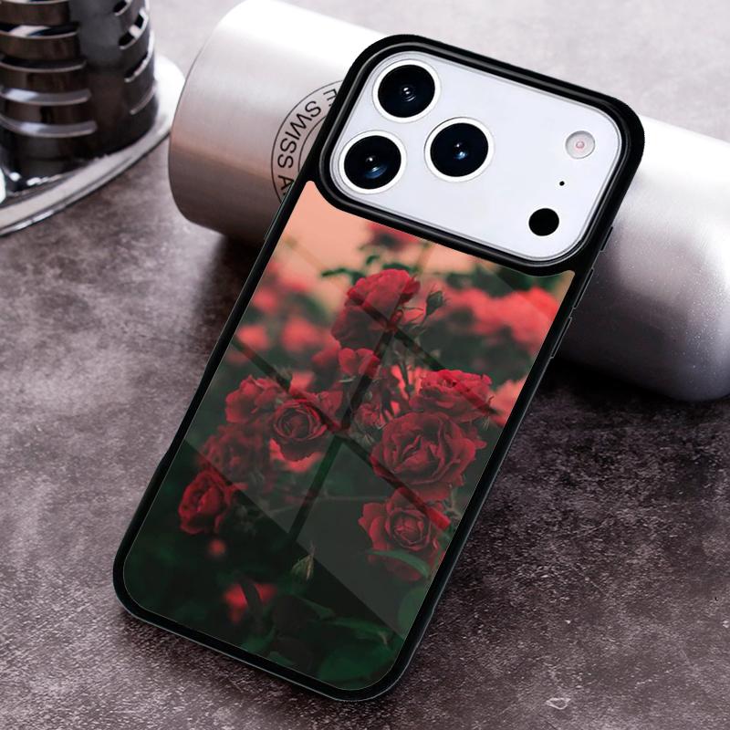 

Flower Red Rose Phone Case for iPhone 17 16 15 Pro Max Air 14 13 12 11 Plus Shockproof Cover iPhone 13 Pro