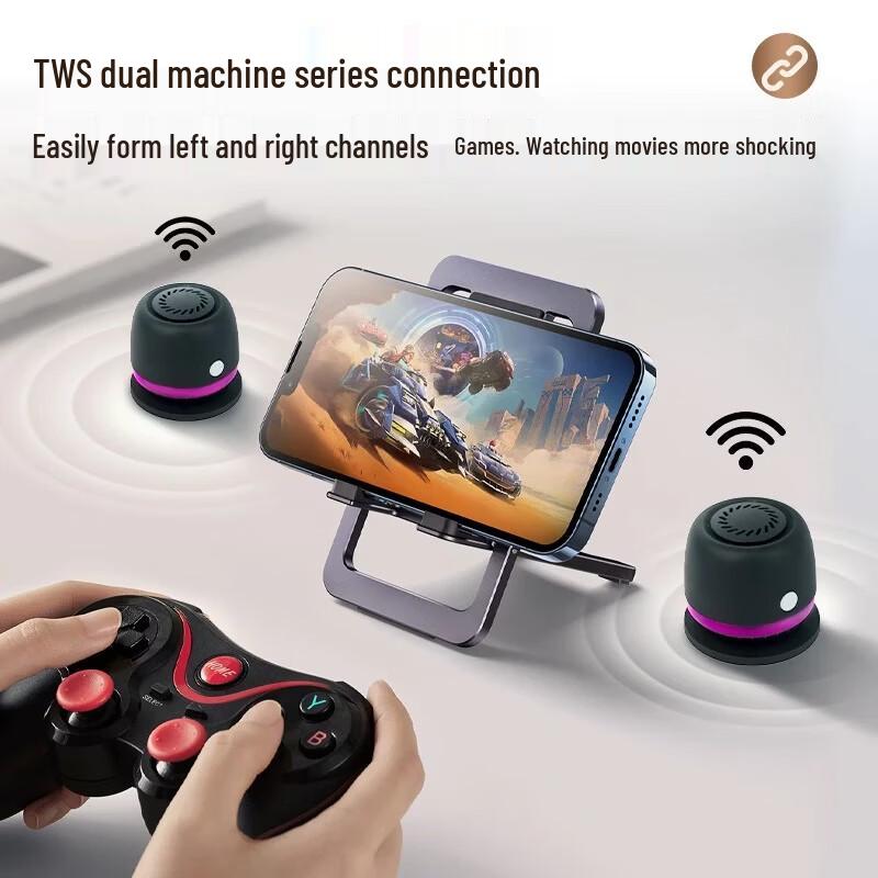 Newmine M66 Portable Magnetic Bluetooth Speaker with Ambient Light & Phone Stand CN plug (adapter included)