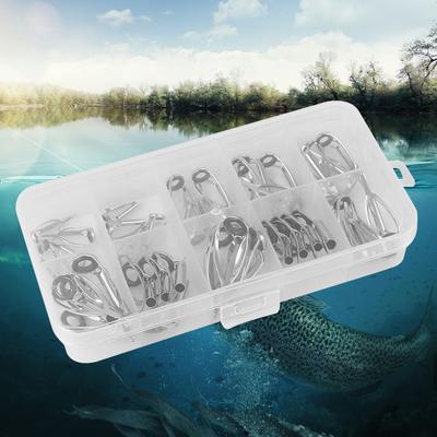 10/40pcs Fishing Rod Guide Ring Stainless Steel Ring Rod Guides Tip Tops Replacement Smooth Mini Convenient Outdoor Accessories
