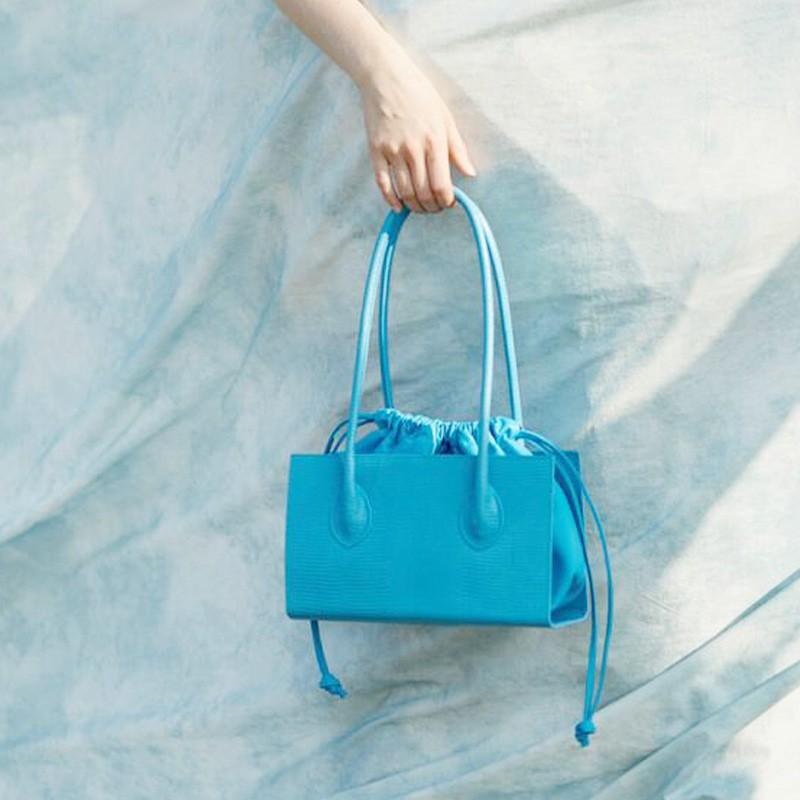 

Trend Pleated 2025 New Korean Style Ins Drawstring Armpit Bag Shoulder Portable Square Cross-body синій
