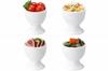 Set of 5 White Egg Stands [Diameter 4.9cm X Height 6.3cm, 71g, Made In Japan, Dishwasher Safe]