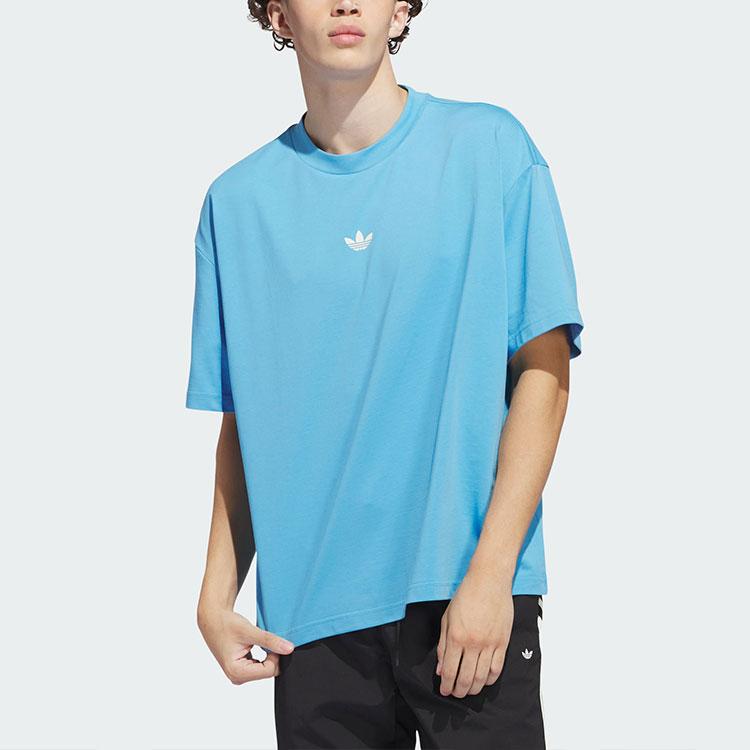 Adidas Originals Basketball Classic Print Logo Tee Unisex Tops Blue IR6382