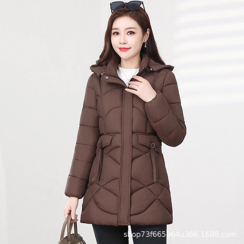 

2025 Autumn/Winter New Collection, Women s Wear, Cotton Jacket, Fashion Jacket, Large Cotton Jacket, Thickened Jacket, Warm Design, Extended Edition 5XL темно-коричневого кольору