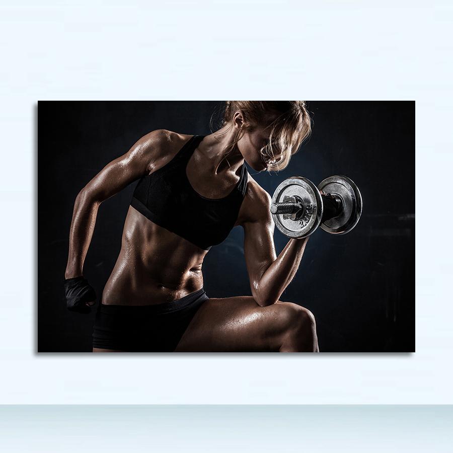 Umelecká maľba Retro plagát Nástenná výzdoba domova Rôzne kreslené formy Fitness Bodybuilding Muscle