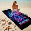 1PC Custom Name Gamer Neon Lights Beach Towel Highly Absorbent And Sand-Resistant Towel for Swimming, Pool, Yoga, And Travel Lightweight