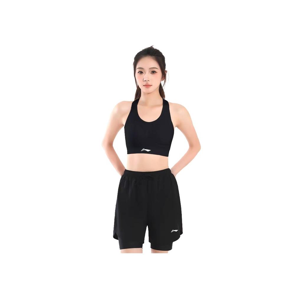 Li-Ning Quick-Drying Breathable Cool Ice Silk Thin Versatile Comfortable Anti-Exposure Double-Layer Sports Shorts Women shorts APST615-1