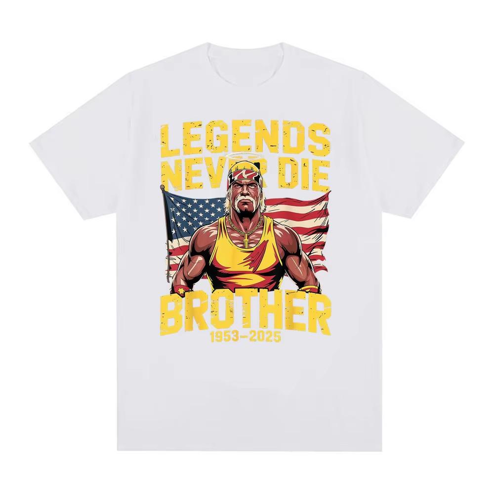 Legendy nikdy neumírají Bratře 1953-2025 Hulk Hogan Hulkamania Trička Pánská Dámská Móda Klasické Nadměrné Bavlněné Tričko Streetwear