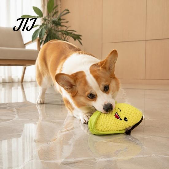 Crinkle Paper Dog Toys Plush Corn Toy, Squeaky Chew Stuffed Small Medium Large Breed Puppy Teething Toy for To Dogs Engaging Squeaker