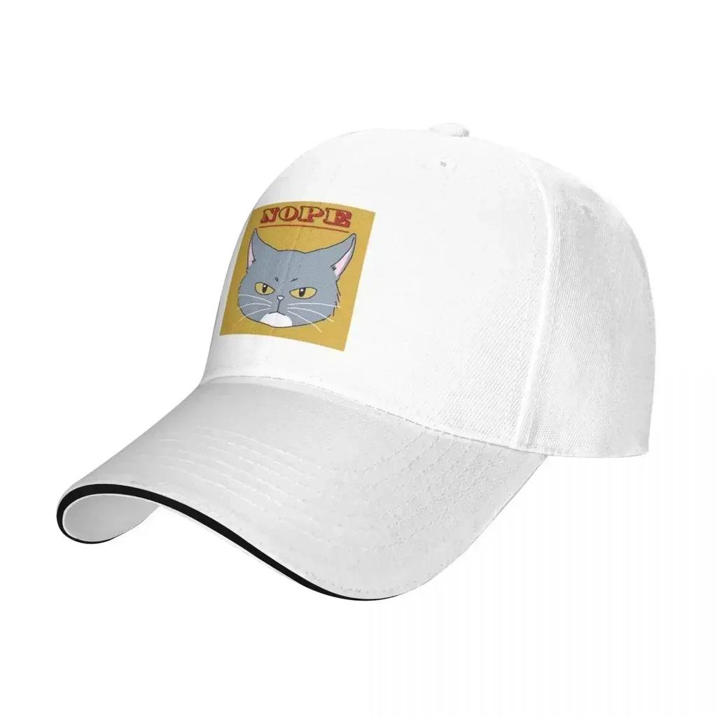 Nope Cat Baseball Cap Hat Beach derby hat Womens Hats For The Sun Unisexs