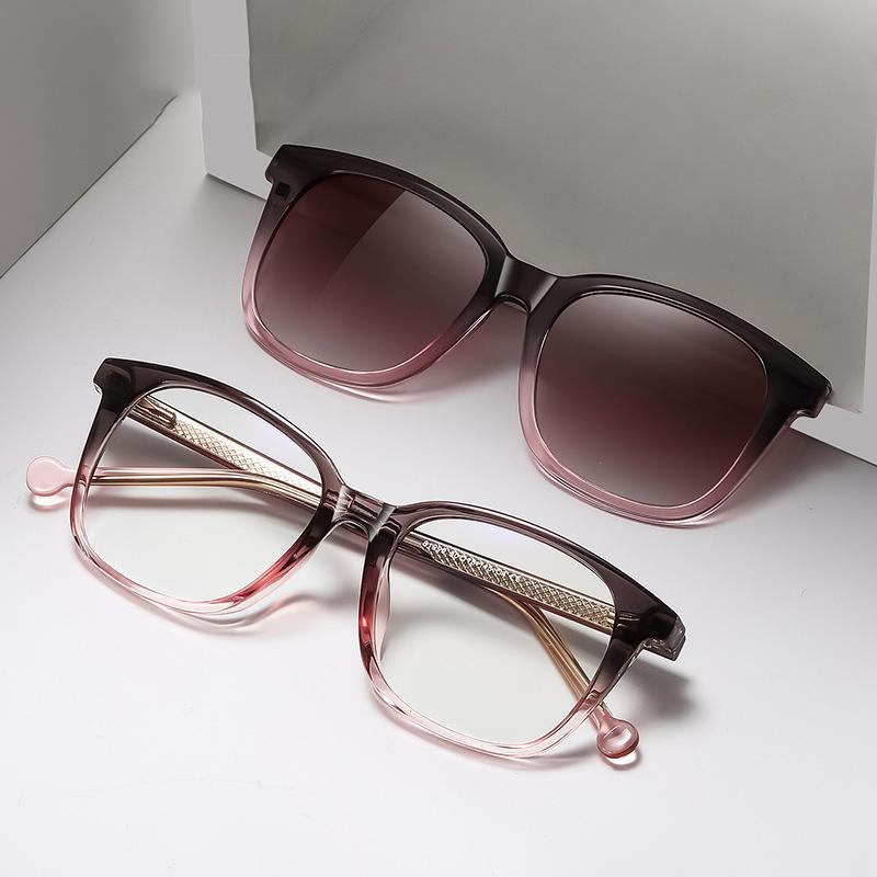 2 In 1 Premium Grade Optical Eyeglasses Anti Blue Light Presbyopia Eyeglasses Stylish Women Men Clip On Magnets Sun +Glasses +2