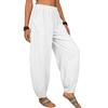 Haremshose, einfarbig, Taschen, Sommer-Temperament, locker sitzende Hose für den Strand