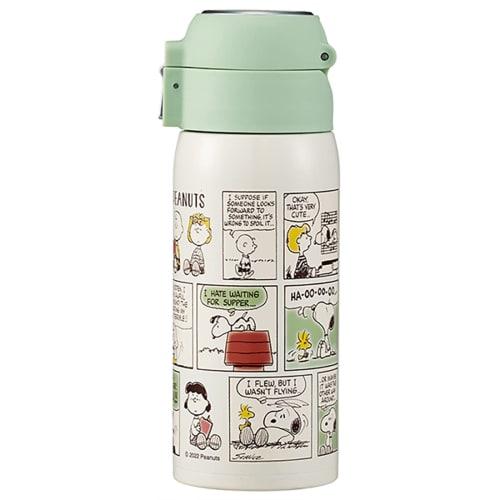 Skater Straw Mug Bottle 350ml Cold Storage Stainless Steel Water Bottle Snoopy One Touch Open STOT3ST-A