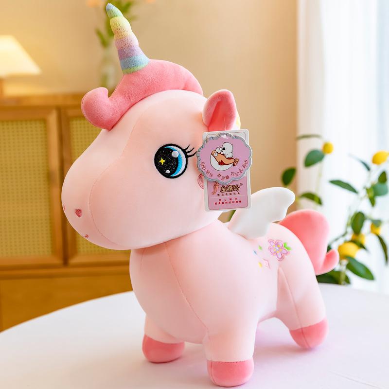 Unicorn Doll Plush Toy Cherry Blossom Rainbow Unicorn Doll Girl Throw Sleeping Wedding Pillow