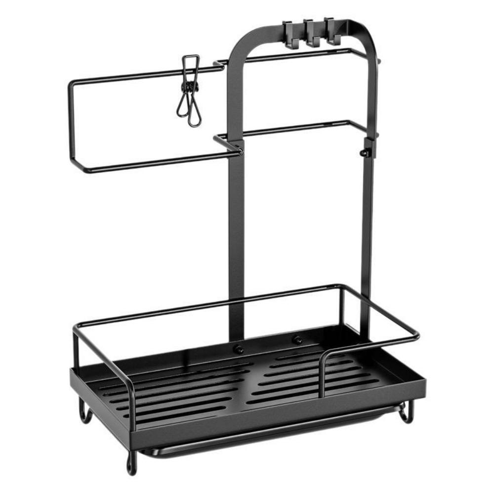 

Self-draining Soap Sponge Holder Large Dishcloth Towel Rack Practical Sink Storage Rack Kitchen чёрный