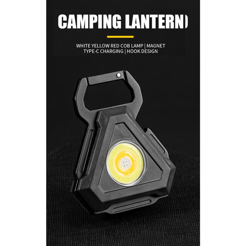 Mini Led Flashlight 7 Modes Portable Ultra-light Usb Rechargeable Keychain Work Light With Strong