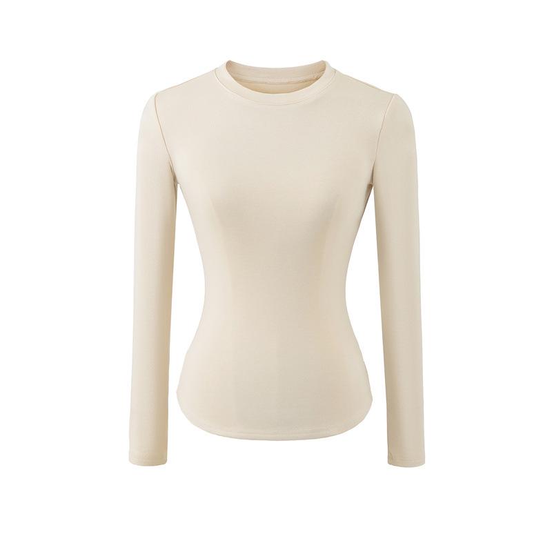 Spicy Girl Versatile Long-Sleeve Women's T-Shirt - Spring/Autumn, Comfortable Base Layer, Round Neck, Slim Fit