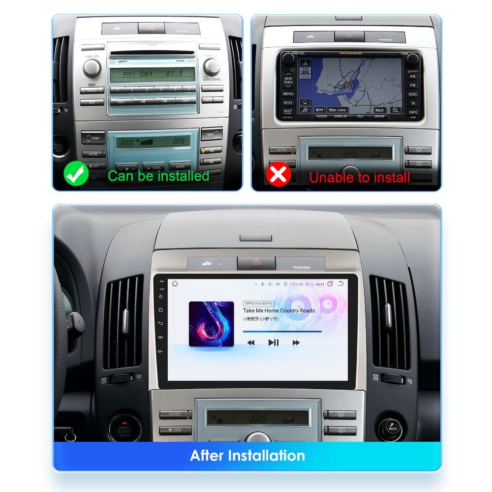 Car Accessoires 2 Din 9 Inch Radio Fascia DVD GPS MP5 Panel Frame for Toyota Corolla Verso 2004 - 2009 Dashboard Mount Kit