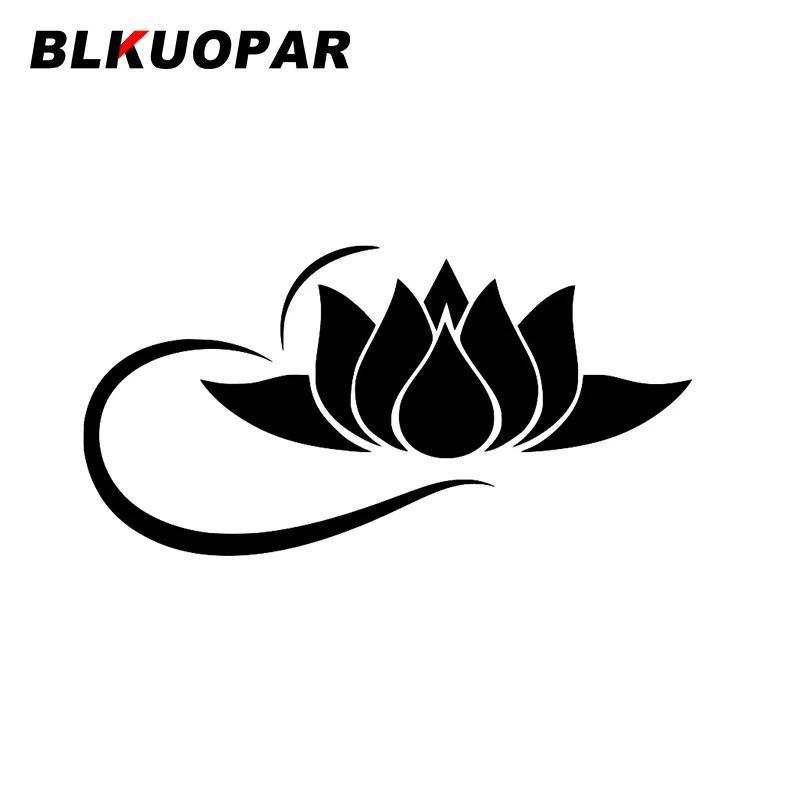 BLKUOPAR Yoga Lotus Flower Car Stickers ATV Personality Yin Yang Symbol Buddhism Decal Waterproof Scratch-Proof Car Accessories