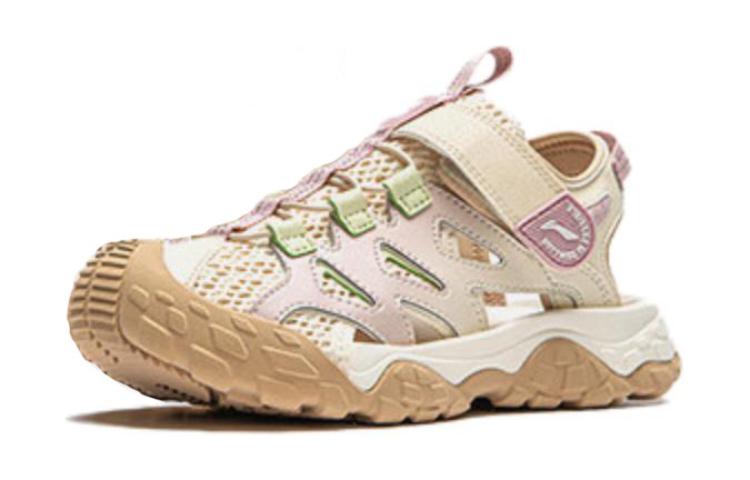 Li Ning YOUNG Sports Life Collection Adventures 2 Cushioning, Wear Resistant Children s Sandals Beige Purple Teenagers YKUU010-4 35