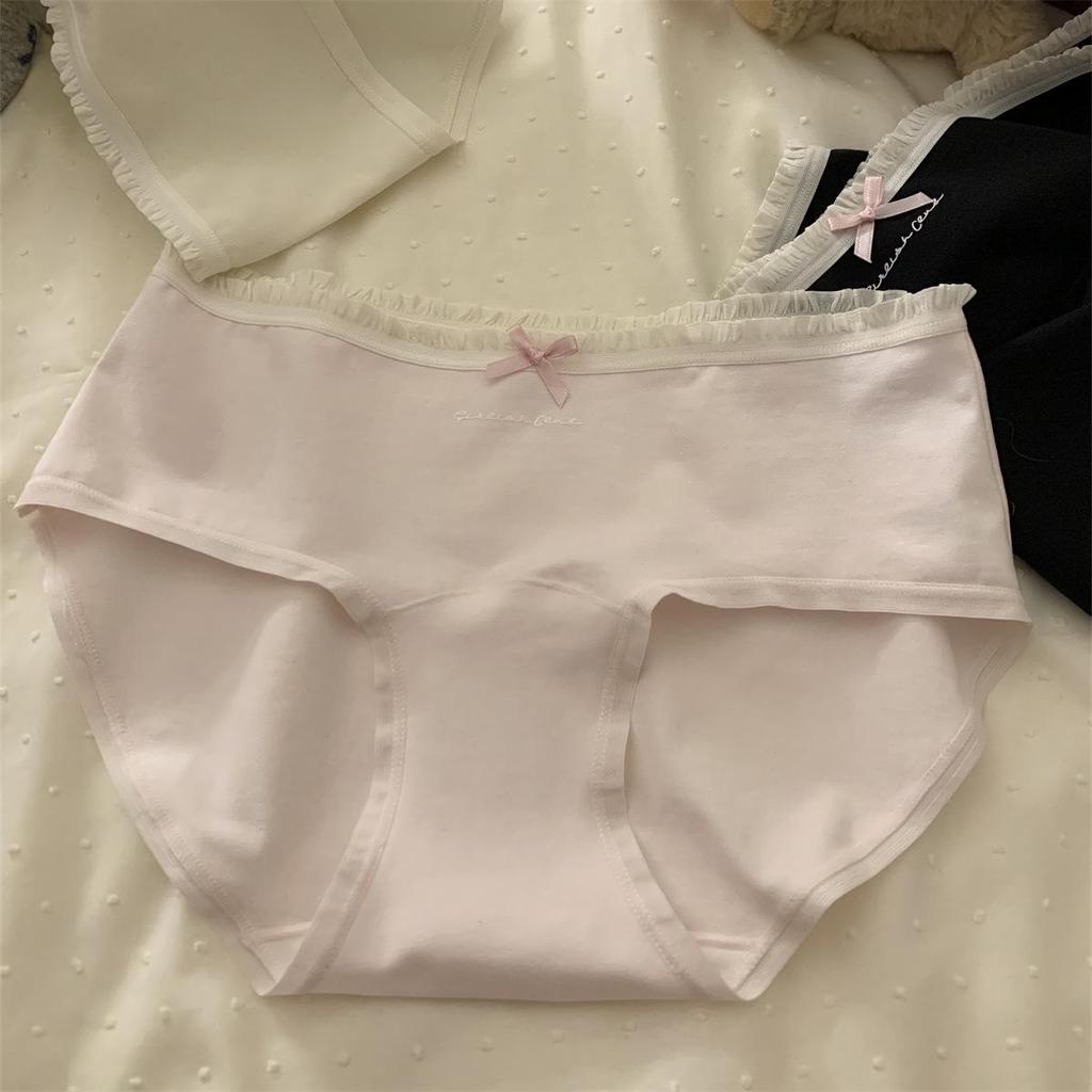Don't Be Anxious: Extra Long & Wide Antibacterial Cotton Mid-Waist Girls' Soft Triangle Briefs