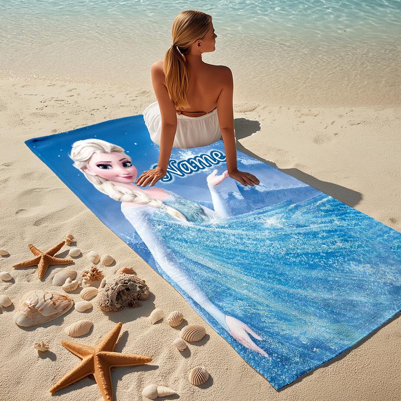 Custom Name Forest Friends Stylish Digital Printing Beach Towel Quick‑Drying Absorbent Blanket for Beach Pool Gym Travel