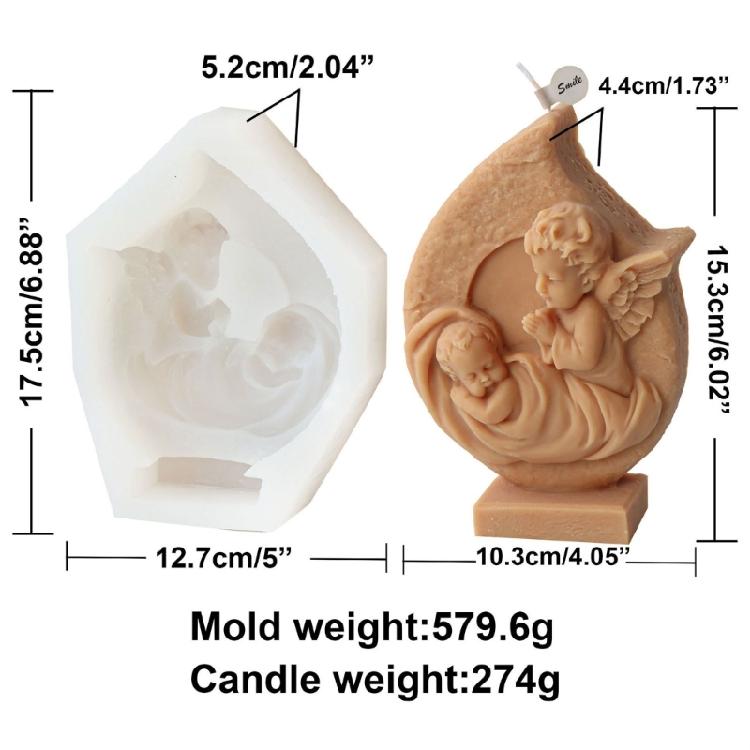 3D Fairy Candle Silicone Mold Cross Photo Frame Aromatherapy Plaster Soap Resin