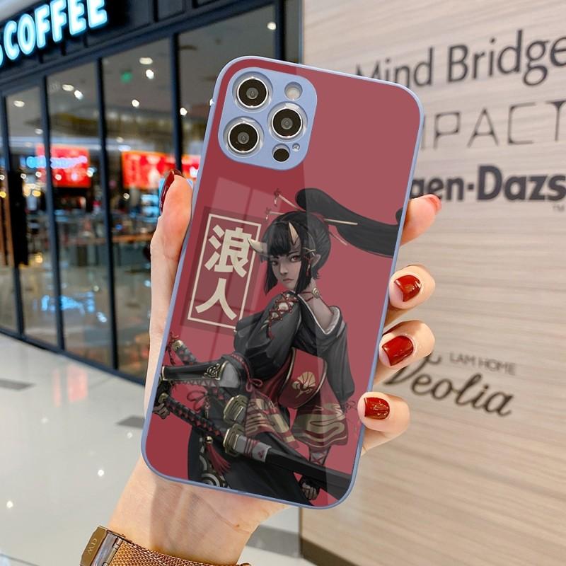 Samurai Gril Women Phone Case For IPhone 14 13 12 11 Pro Max X XR XS 8 7 Plus Liquid Glass Color Phone Cover