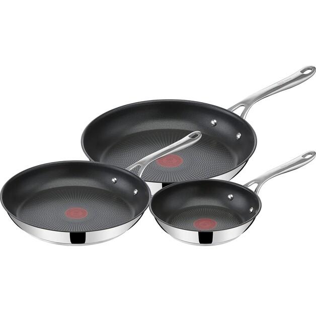 

Набор сковородок Tefal E304S344 Jamie Oliver Cook s Direct из нержавеющей стали, 3 шт.