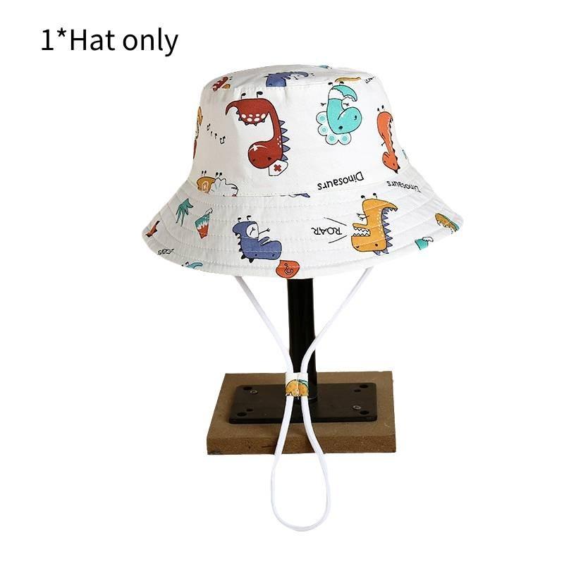 Cute Cartoon Print Fisherman Hat For Children Spring Sun Protection Wide Brim Cap Unisex