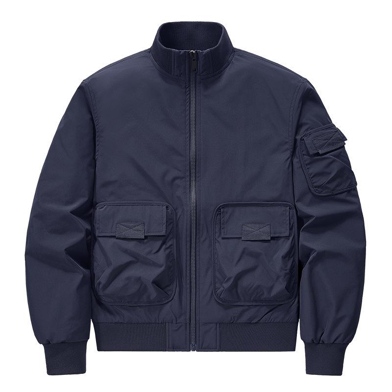 

Повседневный модный уличный спортивный пиджак, верхняя часть, осенняя новая мужская куртка с воротником-стойкой, однотонный цвет 5XL