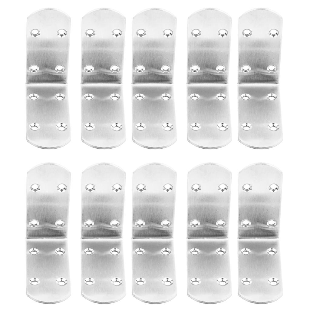 10Pcs Corner Brace Stainless Steel Thicken Right Angle Bracket Connector for Shelf Furniture