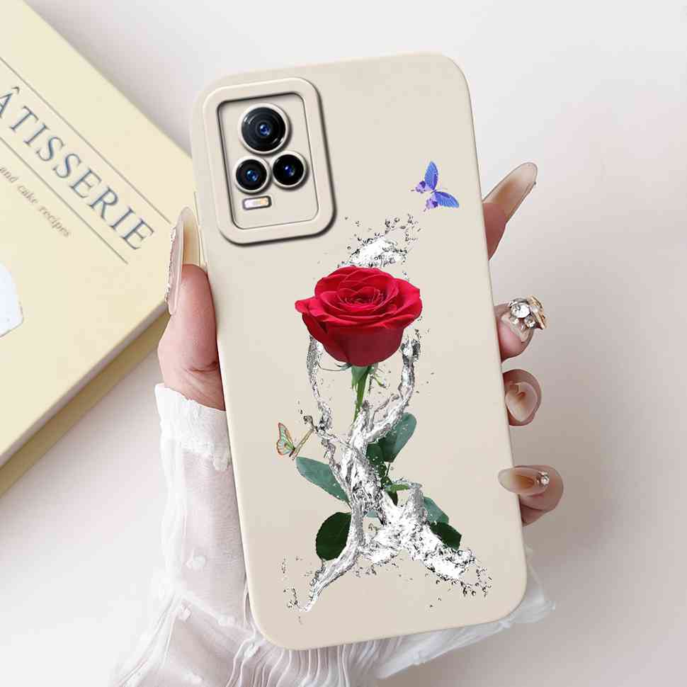 For Vivo V21e 4G V2061 6.44" Case Fashion Painting Soft Silicone TPU Cover For Vivo Y73 2021 V2059 Luxury Flower Cat Phone Cases