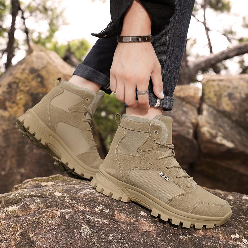High-quality Men's Snow Boots Warm Plush Winter Boots Shoes Outdoor Snow Boots Non-slip Platform Shoes