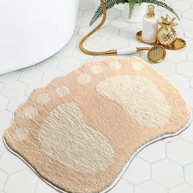 Cartoon Faux Cashmere Absorbent Doormat for Bathroom or Bedroom