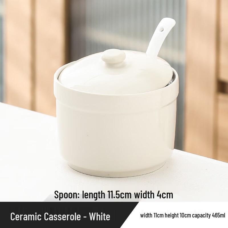 LISM 465ml Ceramic Stew Pot Set with Spoons