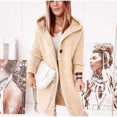 Women Long Cardigan Fashion Loose Long Sleeve Sweaters Coat Women Autumn Winter Hooded Cardigans