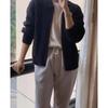 Lapel Twist Zipper Soft Waxy Sweater Jacket Women's Autumn and Winter Retro Thickened Loose Lazy Wind Knitted Cardigan