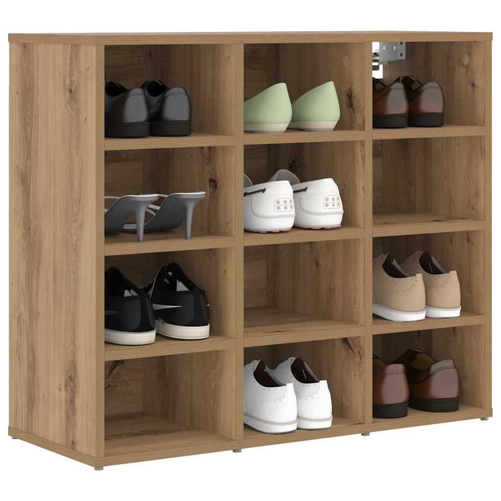 Shoe Cabinet 77.5 X 30 X 67 Cm Engineered Wood Artisan Oak