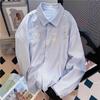 Printed women's shirt-fashionable button design-loose casual shirt