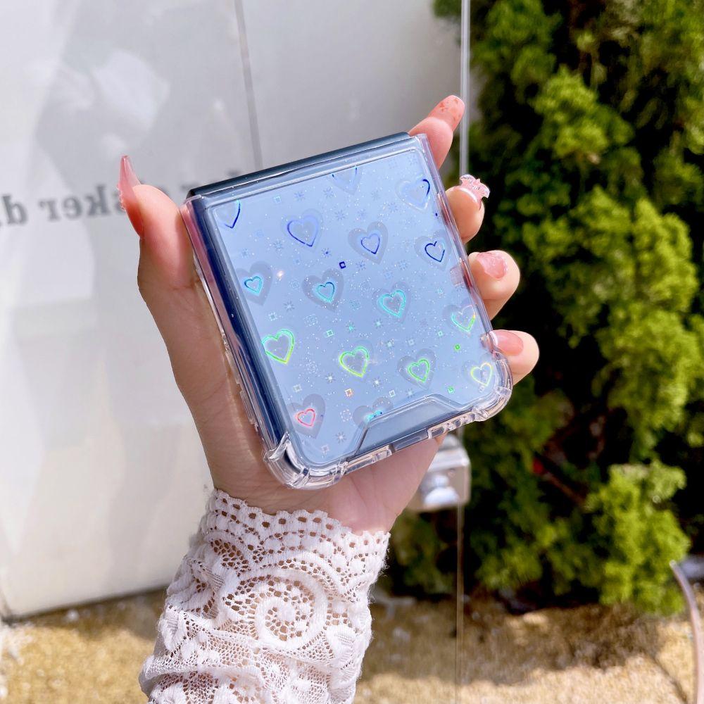 Do Samsung Z Flip 4 Case Laser Love przezroczysty składany futerał na telefon do Samsung Z Flip 3 5g Zflip4 odporna na wstrząsy twarda tylna pokrywa