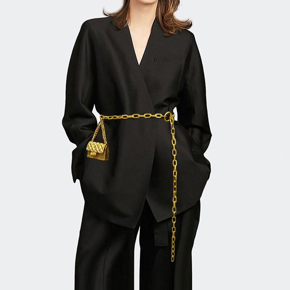 Jeans Trousers Casual Metal Bag Waistband Tassel Waist Strap Gold Chain Belt Trouser Dress Belts