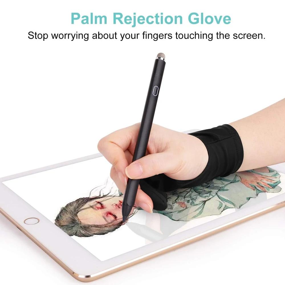 1Pcs Artists Gloves Two Finger Sketch Glove Anti Smudge Drawing Gloves Paper Sketching, Monitor Painting for Left & Right Hand
