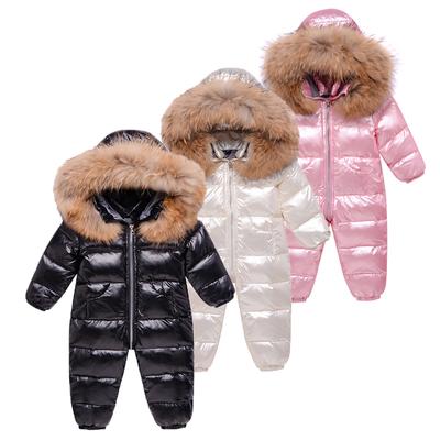 Combinaison d'hiver pour enfants de 0 à 3 ans, combinaison de Ski épaisse pour garçons et filles, veste en duvet de canard, manteau en fourrure pour bébés